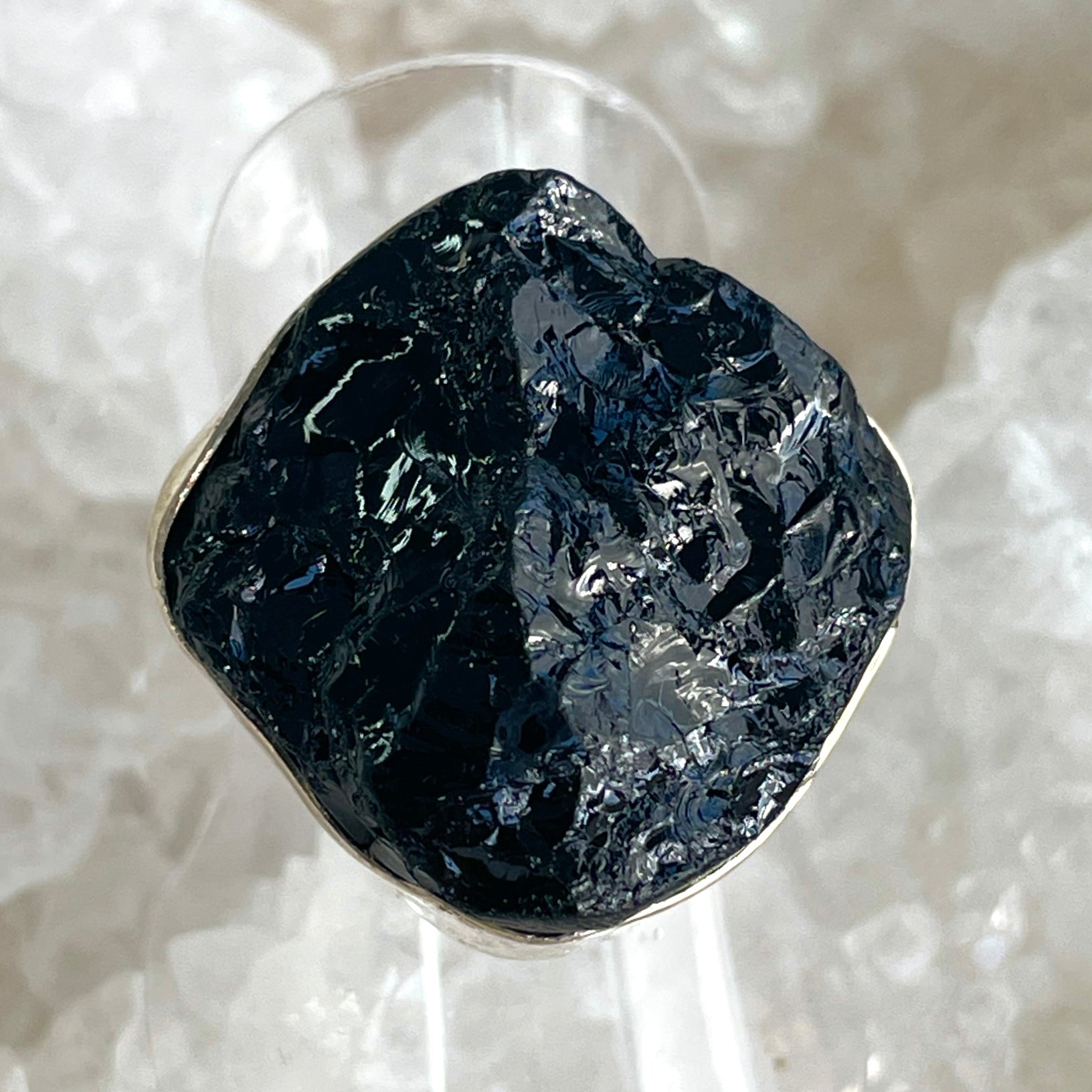 Black Tourmaline Sterling Silver Ring - Sz7 BT1 Black Tourmaline Sterling Silver Ring - Sz7 BT1